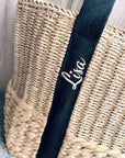 Hamptons Basket Bag Black Handle Personalised