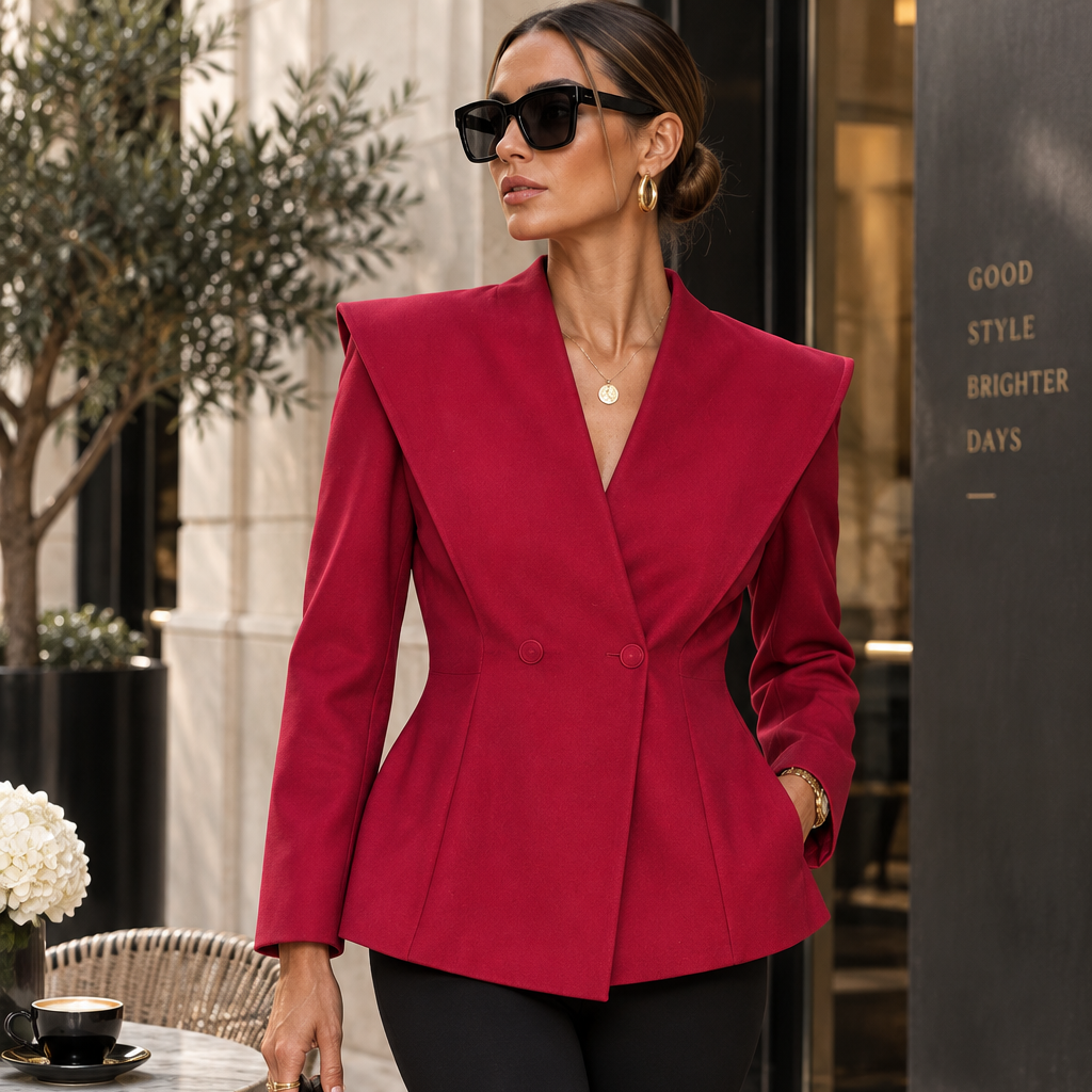 Bayley Shoulder Blazer Red