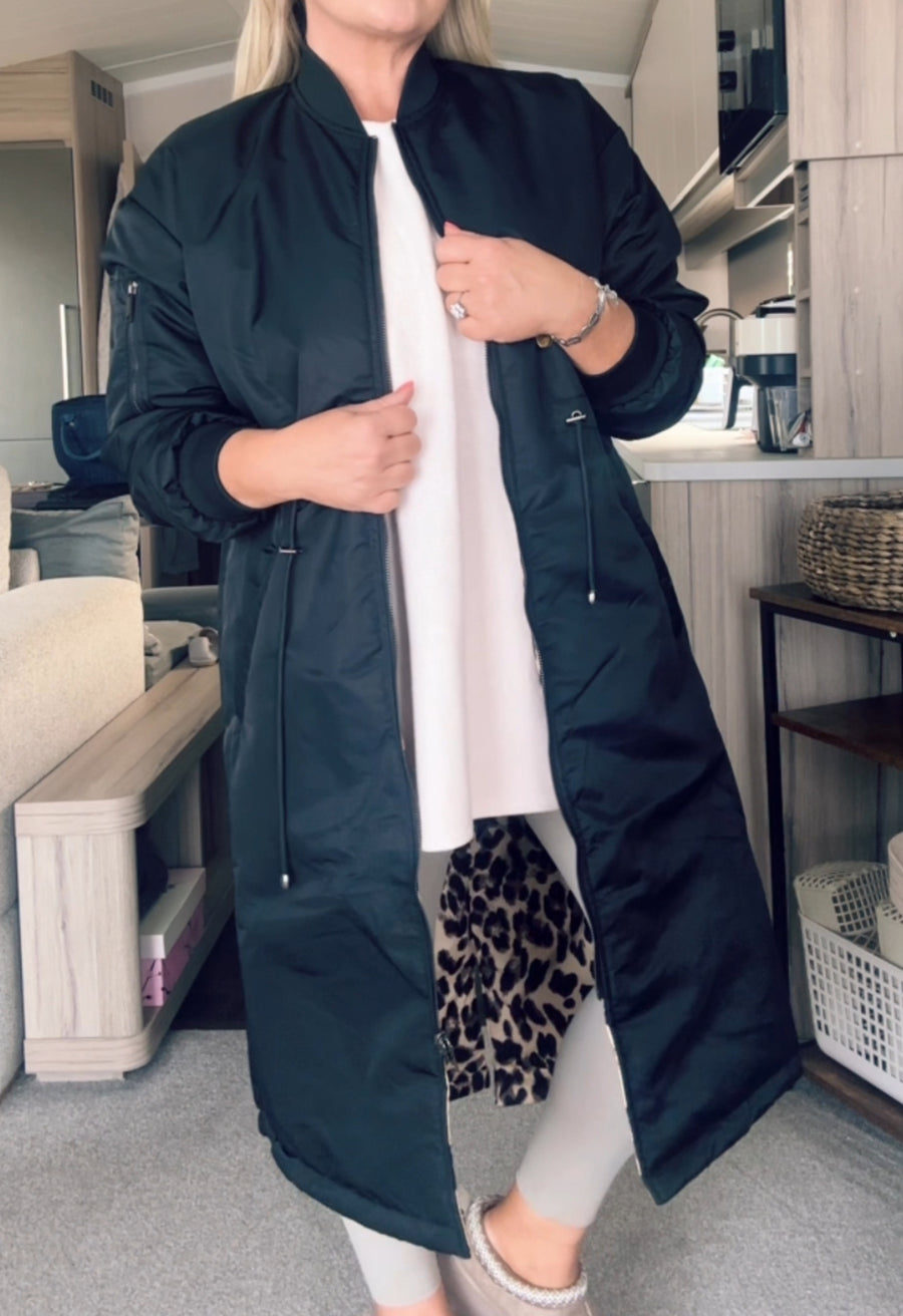 Leopard / Black Reversible Coat