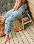 Violet Embroidered Denim Jeans
