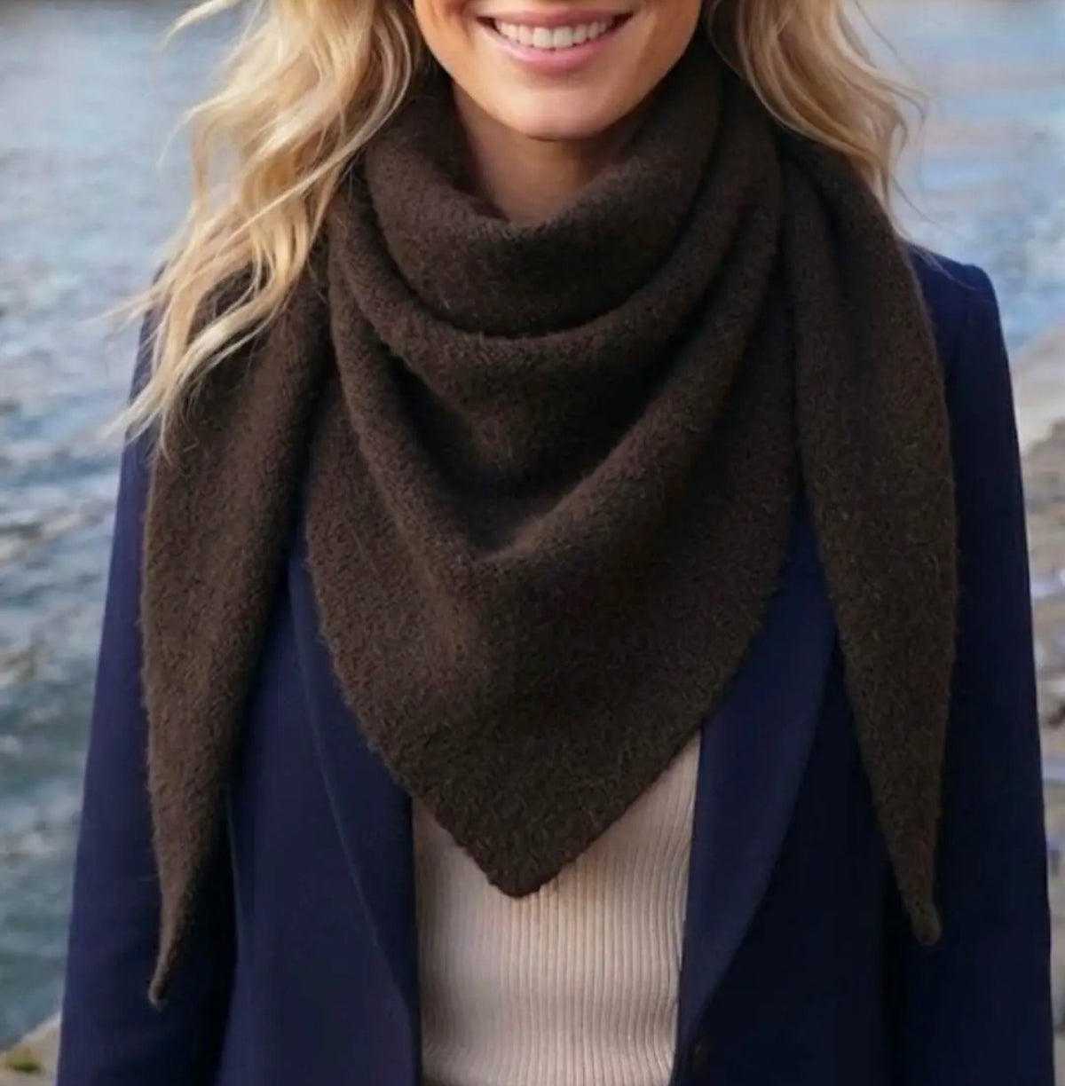 Mila Triangle Scarf Brown