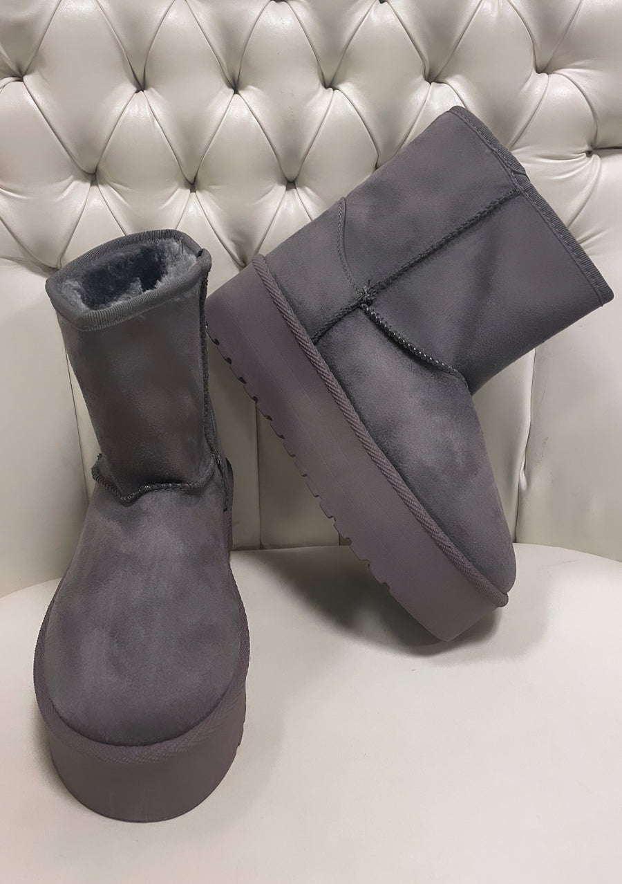 Fur Lined Ankle Boot Grey