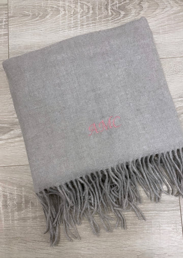 LONG Personalised Scarf Light Grey