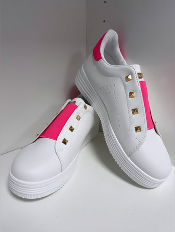 White/Hot Pink Trainers