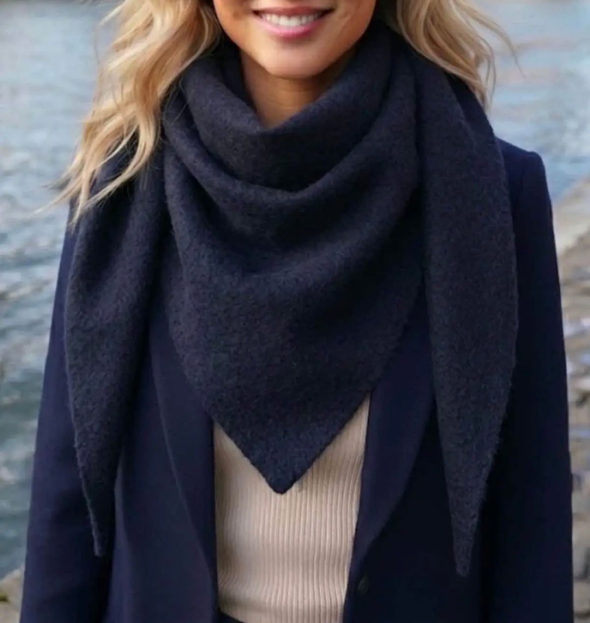 Mila Triangle Scarf Navy