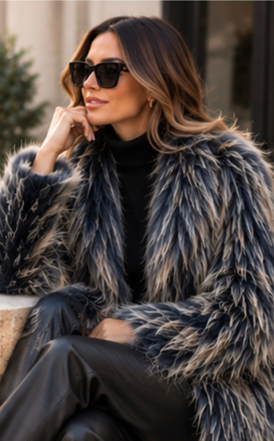 Brianna Shaggy Faux Fur Coat