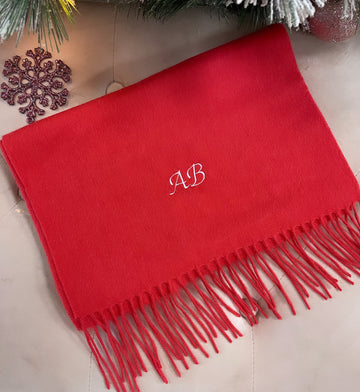 SHORT Personalised Scarf Red