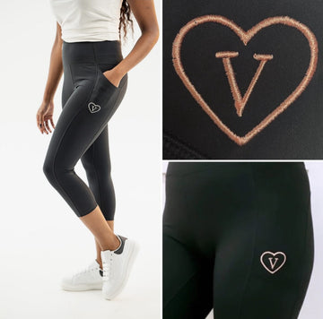 Active Short Leggings Black / Coral Logo