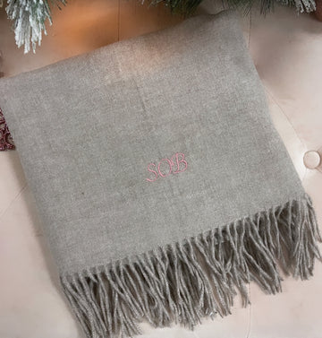 Long Personalised Scarf Taupe