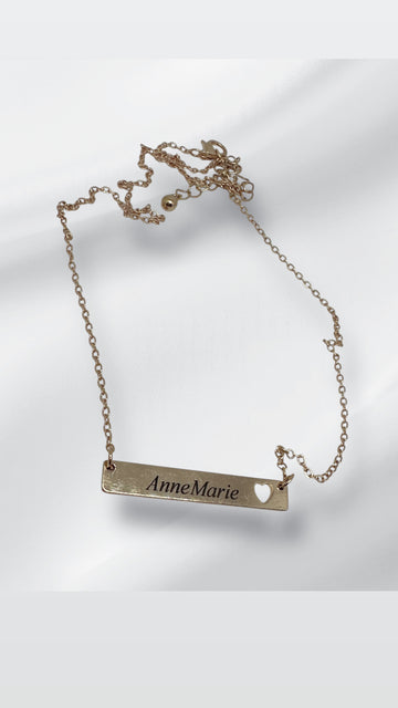 Heart Bar Necklace ( Personalised )