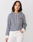 Bailey Stripe Hoodie Navy/White