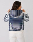 Bailey Stripe Hoodie Navy/White