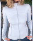 Activewear Full Zip Walking Top Blue