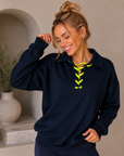 Jess Navy Sweatshirt