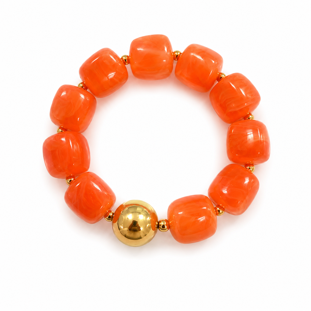Sunset Orange Bead Bracelet