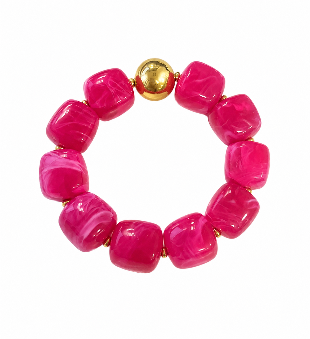 Raspberry Bead Bracelet