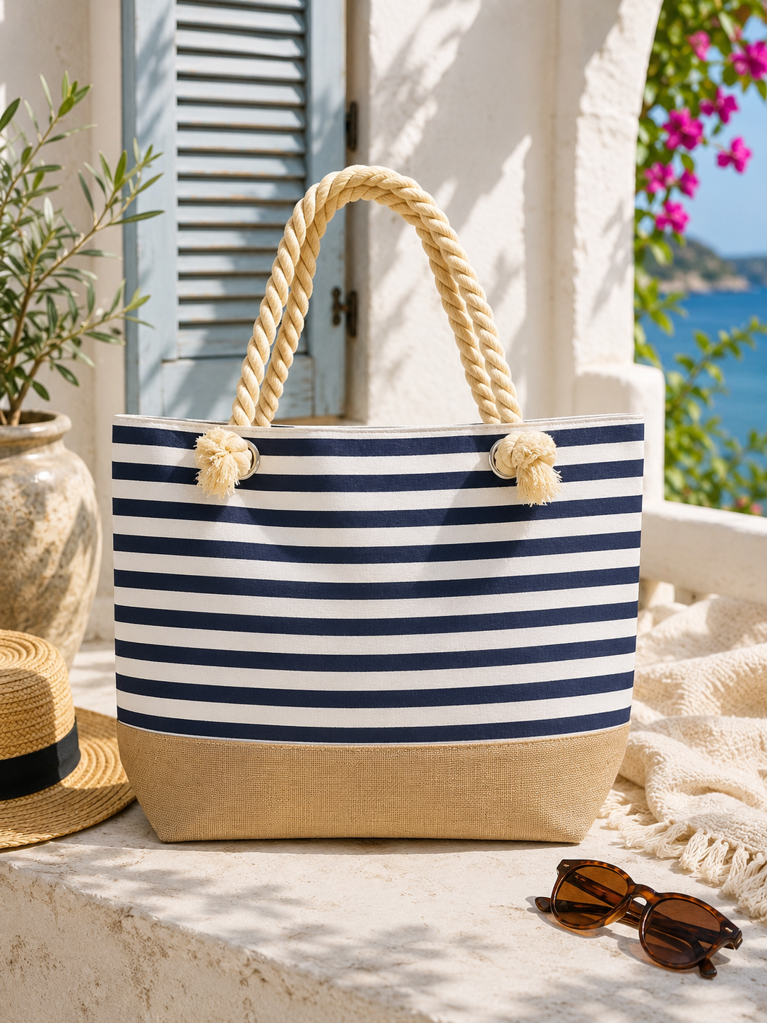 Coastal Stripe Tote