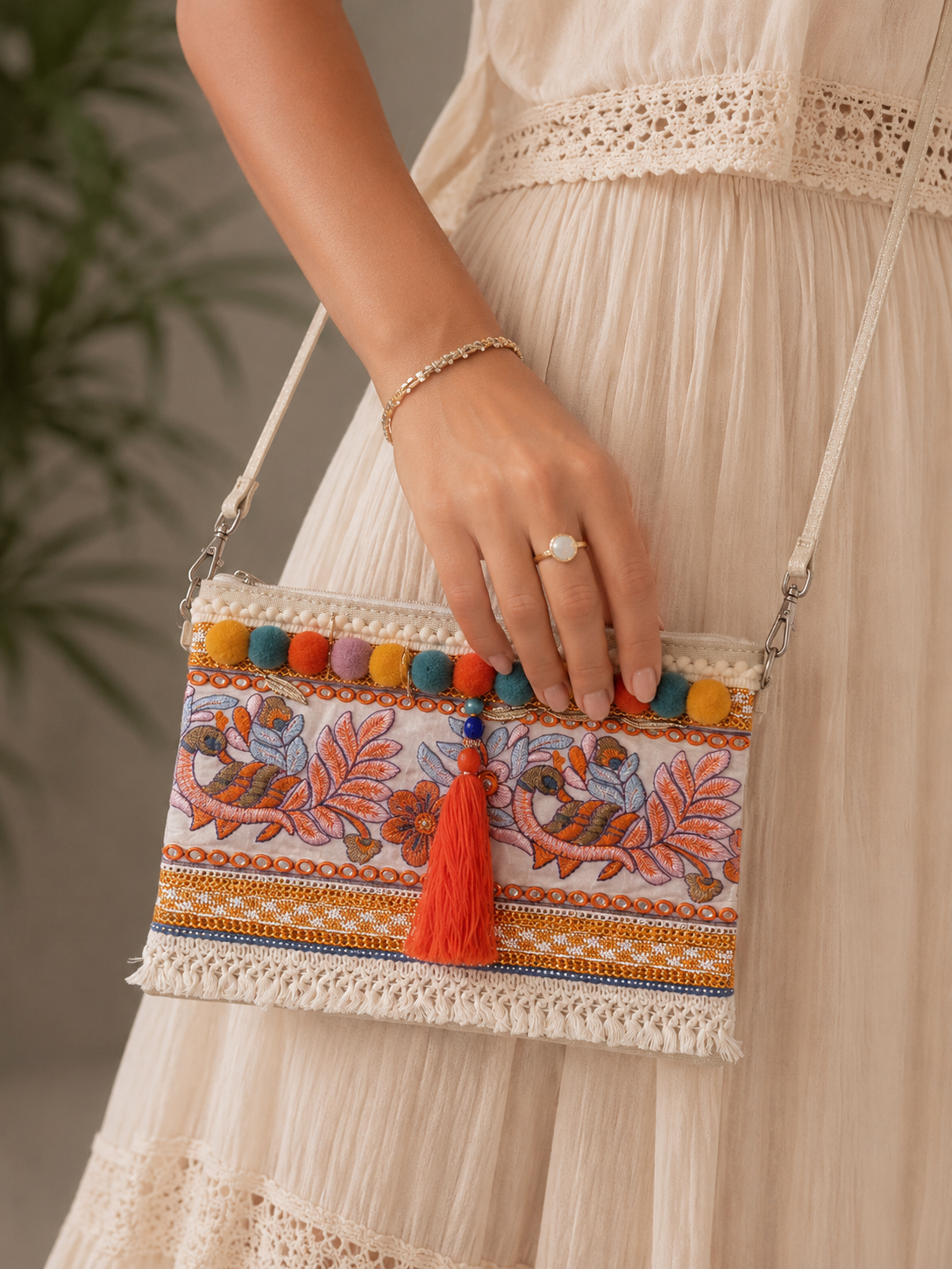 Sunset Bloom Boho Crossbody Bag