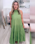 Halter Neck Dress Green