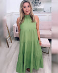 Halter Neck Dress Green