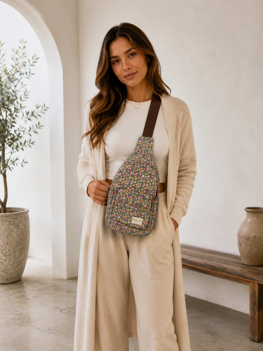 Blossom Trail Crossbody Backpack
