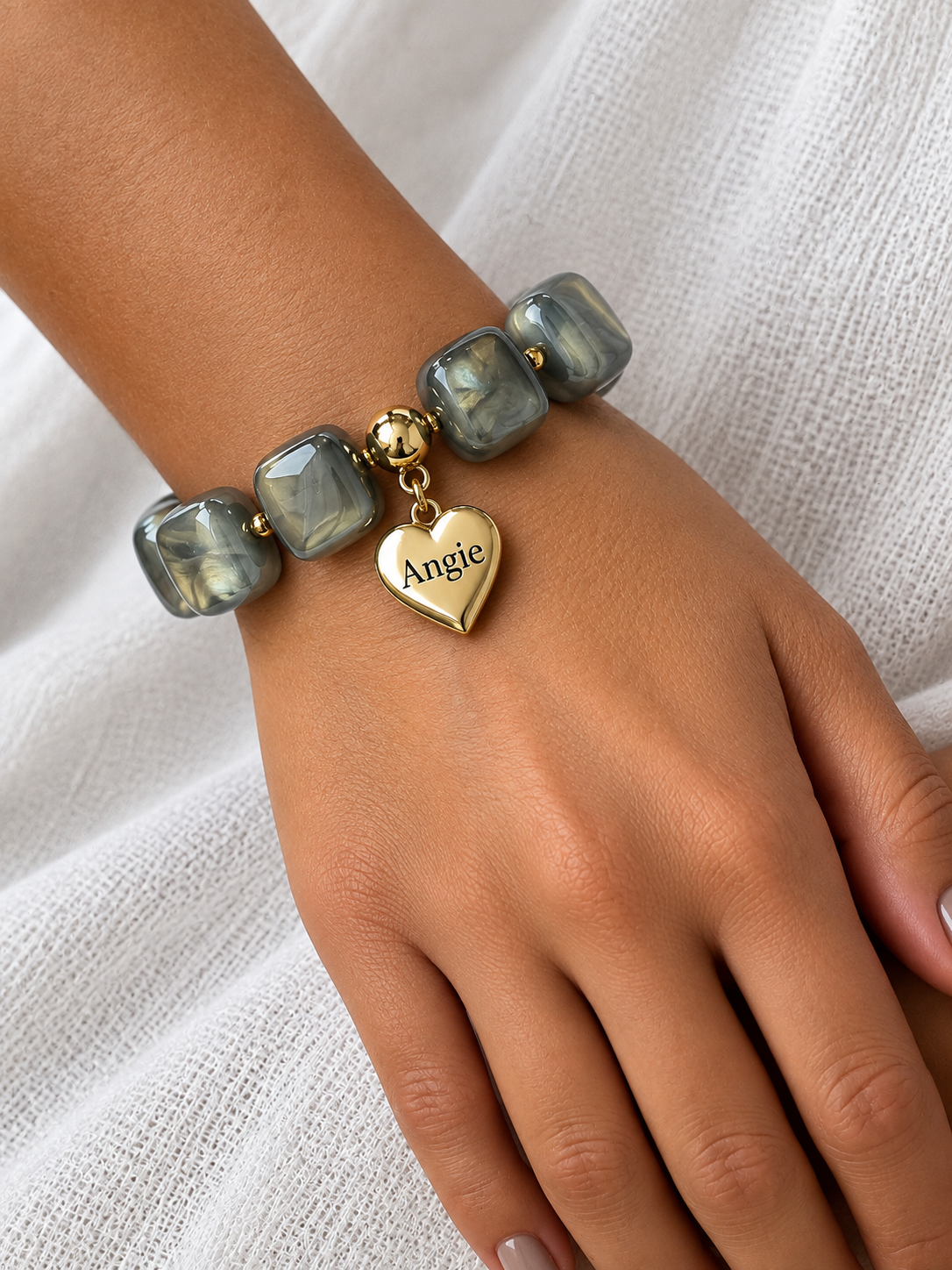 Amara Beads Marble Grey Personalised