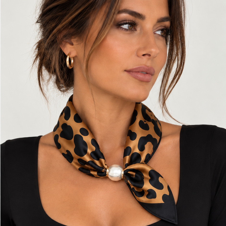 Dotty Magnetic Neckerchief Leopard Print