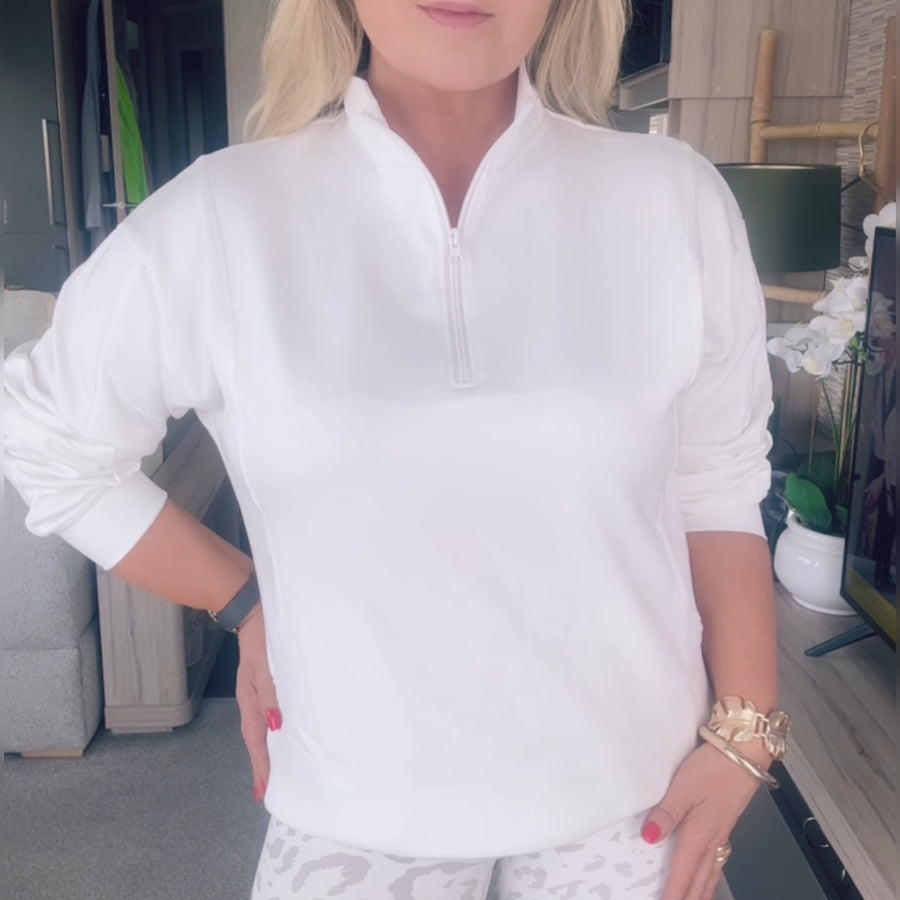Scuba Zip Top White
