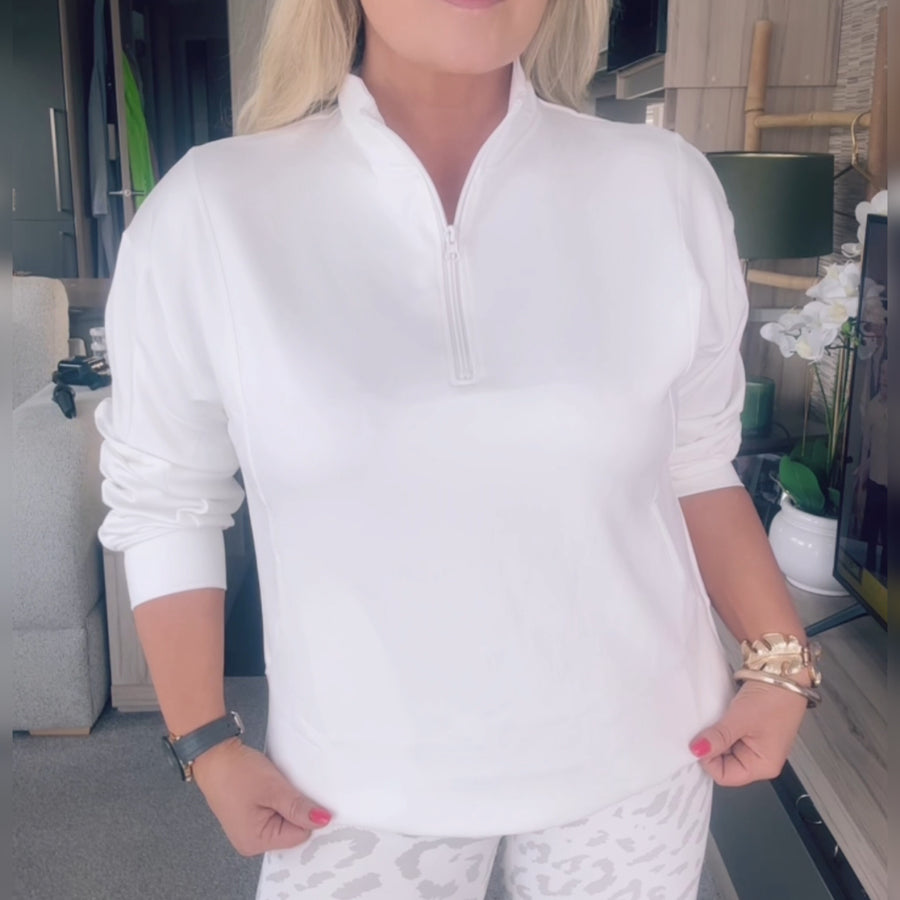 Scuba Zip Top White