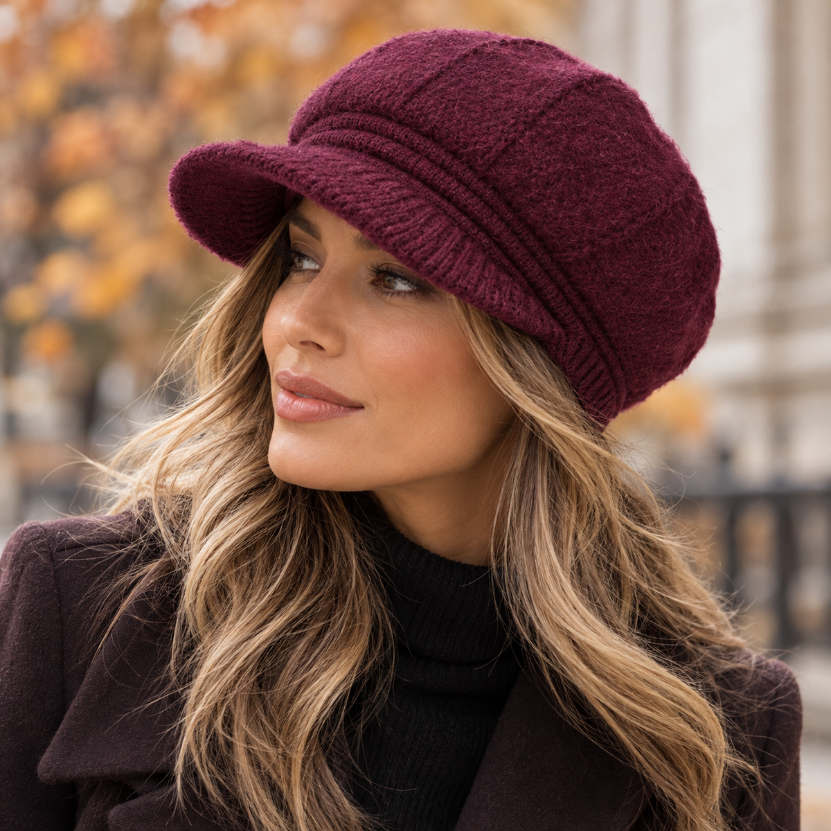 CiCi Peak Hat Burgundy