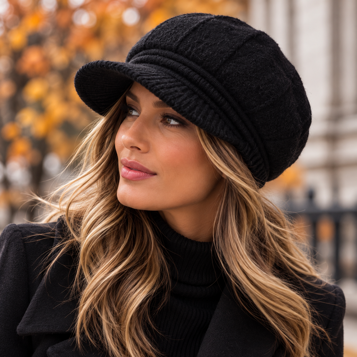 CiCi Peak Hat Black