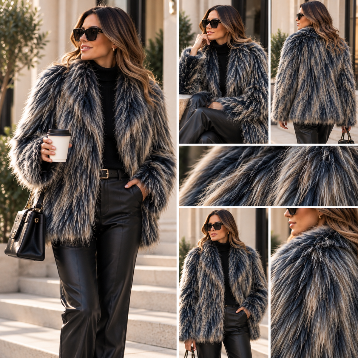 Brianna Shaggy Faux Fur Coat