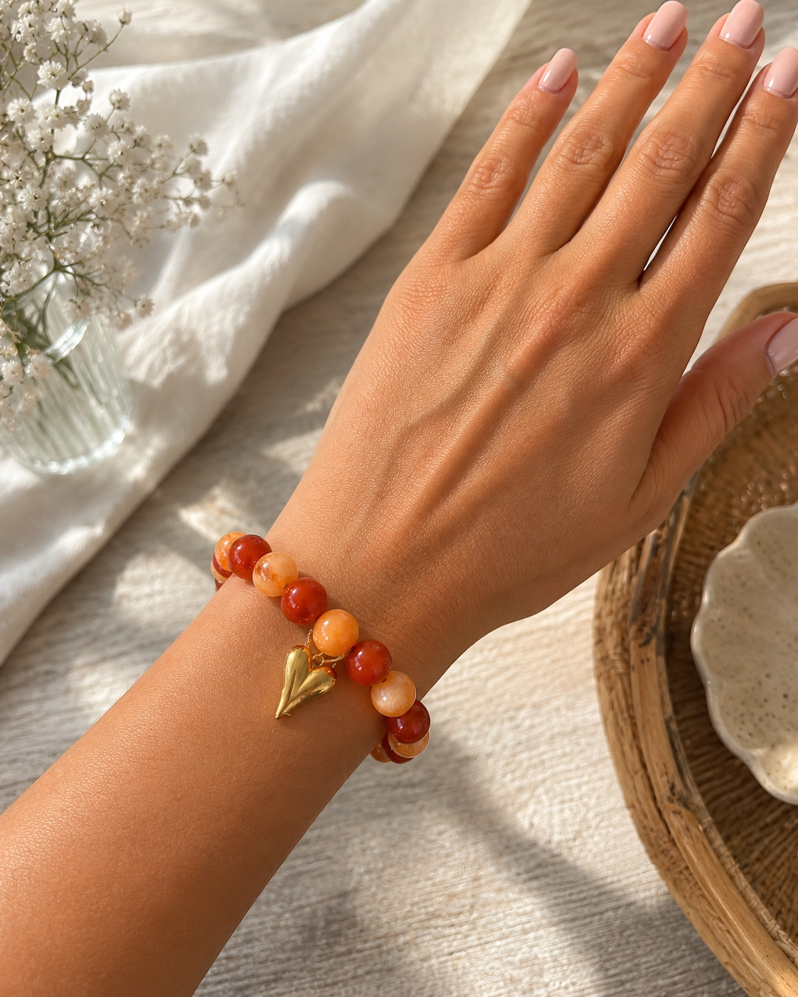 Sunset Glow Heart Bracelet