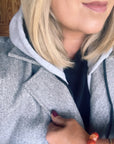 Duster Coat With Hood Grey