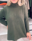 Roll Neck Knit Khaki