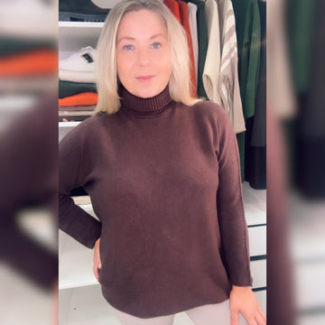 Roll Neck Knit Chocolate