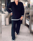 Darcy 2 Piece Knit Set Black/White