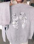 Angel Wing 2 Piece Knit Set Grey