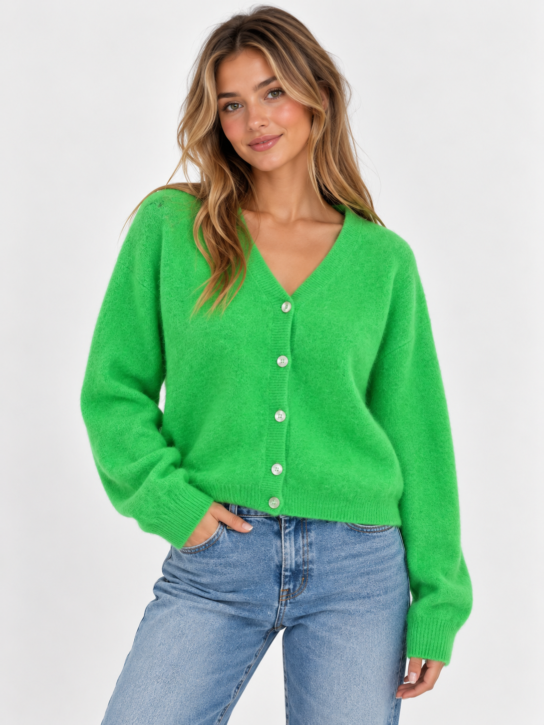 Neon Green Knit Cardi