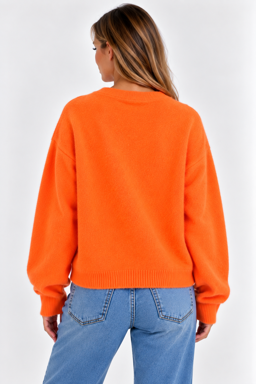Orange  Green Knit Cardi