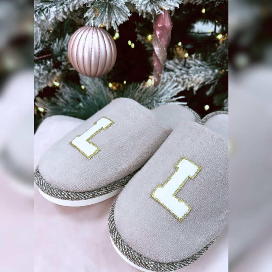 Slippers Taupe PERSONALISED