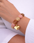 Personalised Amara Blush And Mocha Heart Bracelet