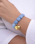 Personalised Amara Blue Heart Bracelet