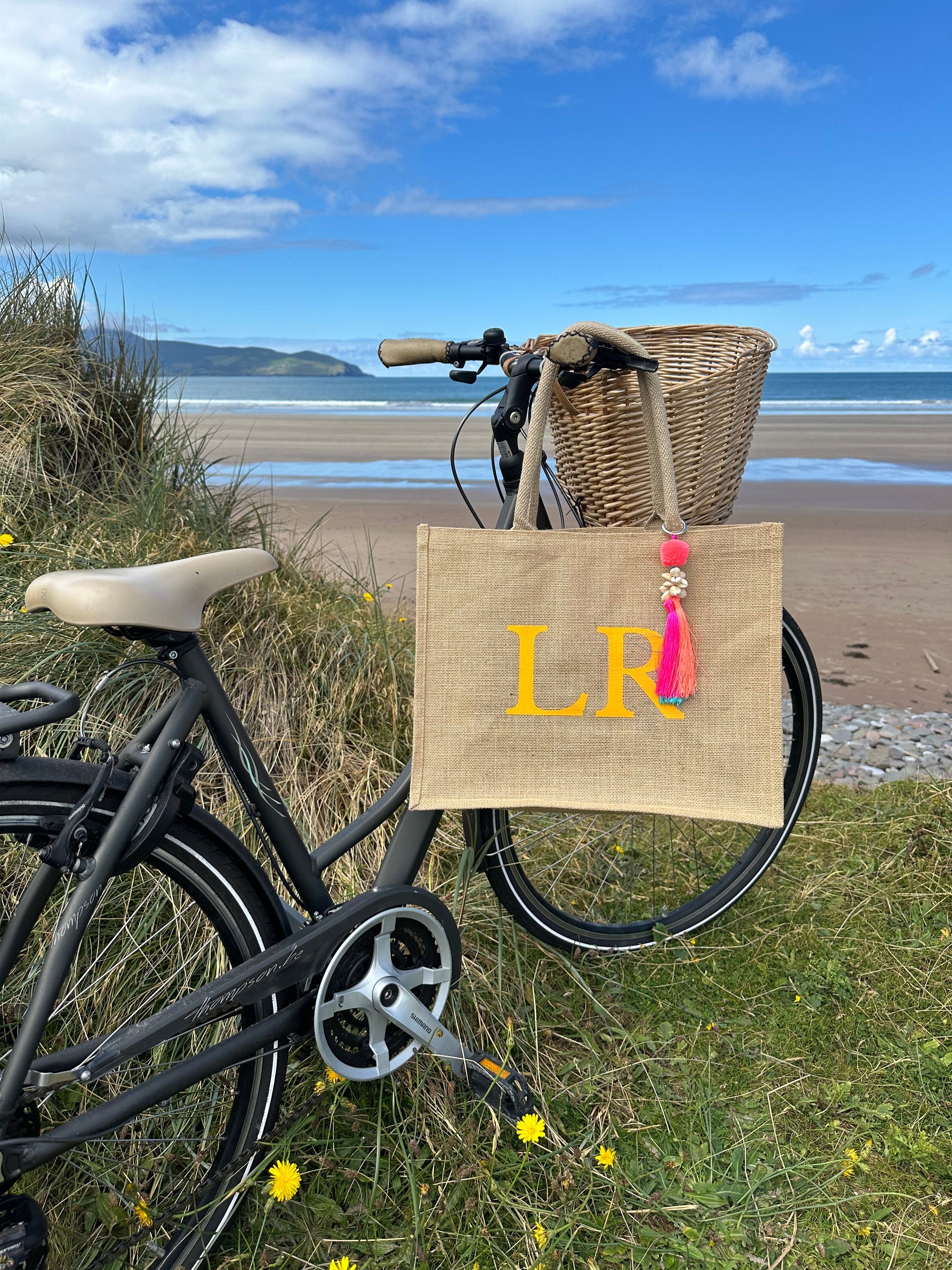 Jute Bag Yellow Personalised