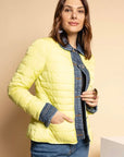 Quilted Jacket With Denim Yellow