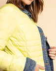 Quilted Jacket With Denim Yellow