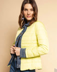 Quilted Jacket With Denim Yellow