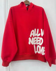 All We Need Is Love Hoodie Red