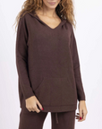 Sarl Knit Oversized Hoddie Chocolate