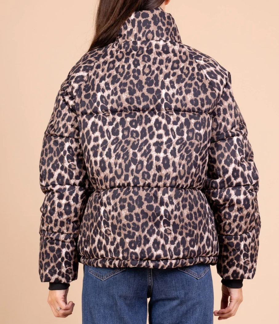 Leopard Print Puff Jacket